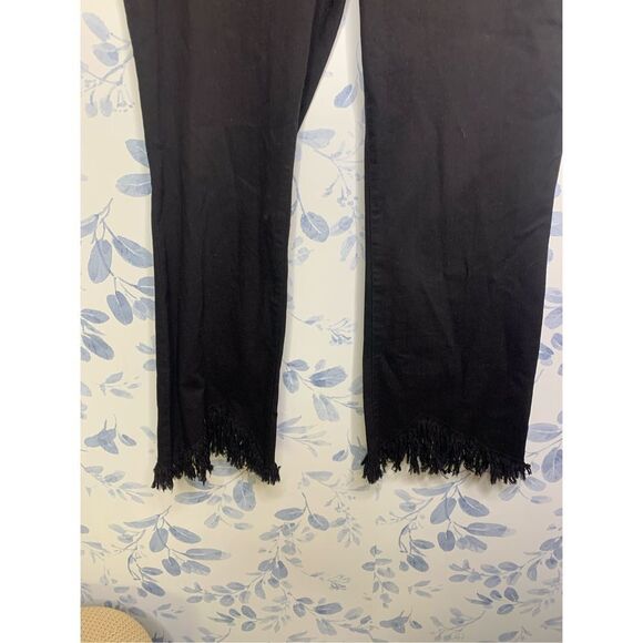 INC Distressed Denim Angled Mop Hem Black Pants Size 12 NWT - Picture 5 of 8